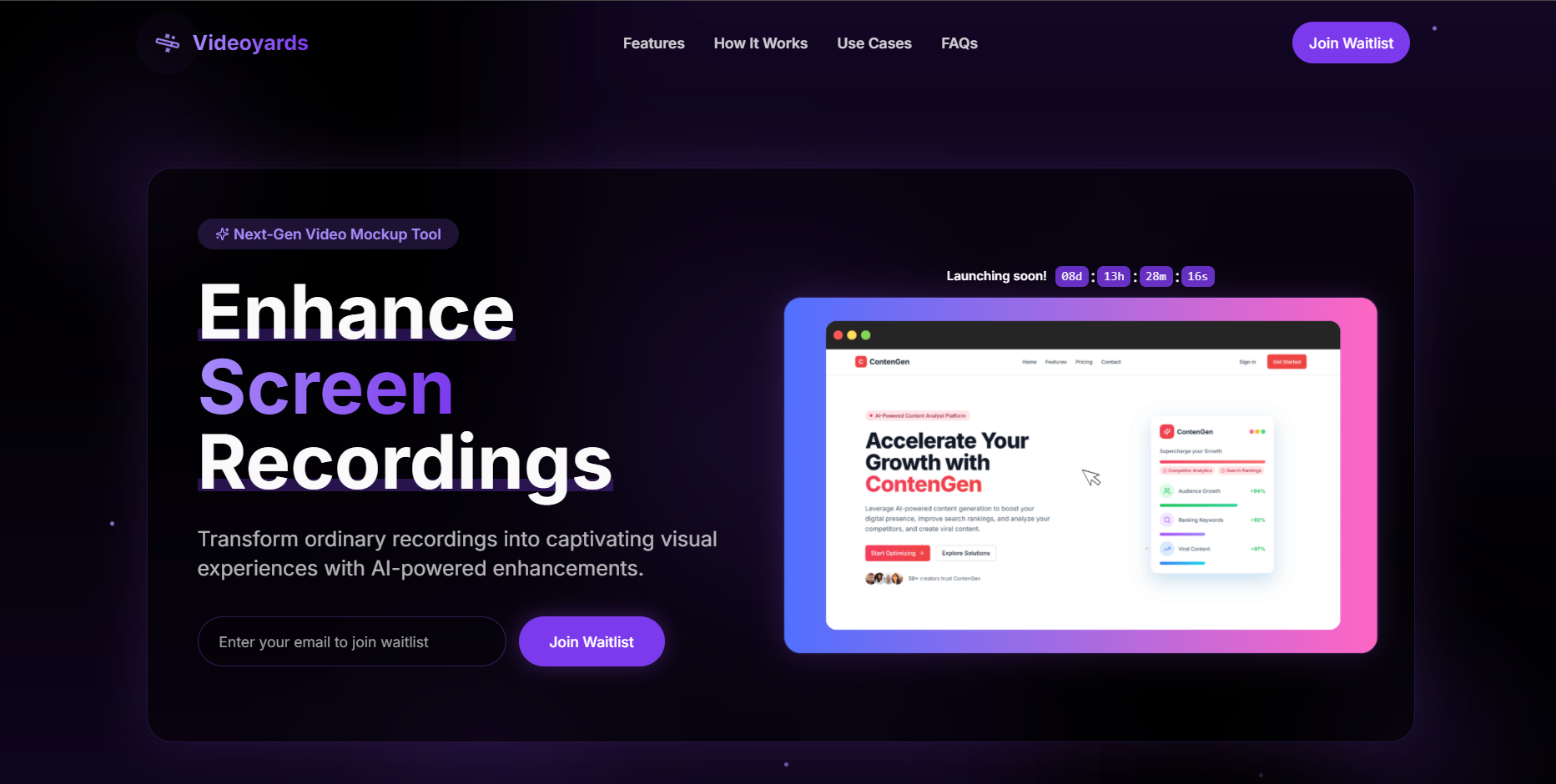 Videoyards: A Screen recording + AI Editor